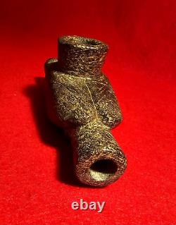 Early Stone Owl Effigy Pipe