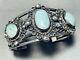 Early Sturdy Vintage Navajo Cerrillos Turquoise Sterling Silver Bracelet