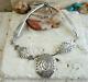 Early Troy Laner Navajo Dine Sterling Silver Zia Sun Stamped Necklace