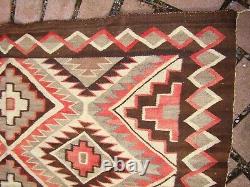 Early Teec Nos Pos Navajo Rug Native American Weaving Natural Brown Red Mesa