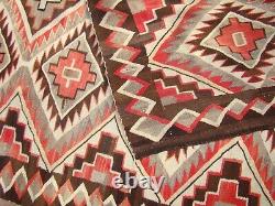 Early Teec Nos Pos Navajo Rug Native American Weaving Natural Brown Red Mesa