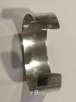 Early Tlingit Silver Cuff Bracelet 1890's to 1910 Alaska Eagle-Raven Primitive