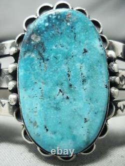 Early Top Shelf Vintage Navajo Turquoise Sterling Silver Bracelet