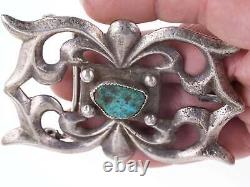 Early Tufa Cast Native American Turquoise/sterling belt buckle