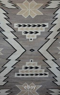 Early Two Gary Hills Lightning Storm Pattern Navajo Rug Handspun 65 x 49