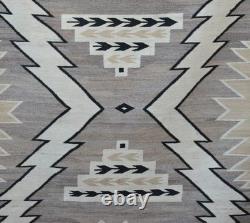 Early Two Gary Hills Lightning Storm Pattern Navajo Rug Handspun 65 x 49