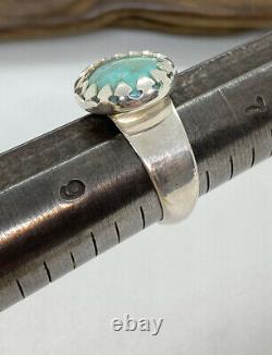 Early Ultra Rare Carolyn Pollack Relios Sterling Silver Turquoise Ring Size 8