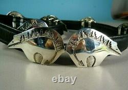 Early Unsigned NAVAJO TOMMY JACKSON Sterling Silver 10 Bears Concho Belt