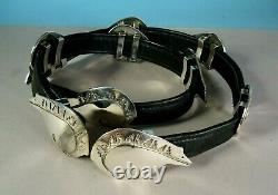 Early Unsigned NAVAJO TOMMY JACKSON Sterling Silver 10 Bears Concho Belt