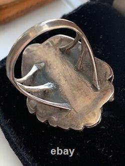 Early Unsigned Ntive American Sterling Silver Coral Ring