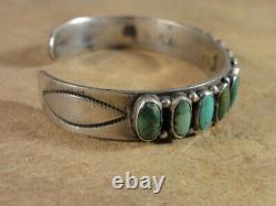 Early Vintage Don Lucas Turquoise & Sterling Silver Row Bracelet