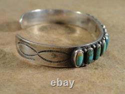 Early Vintage Don Lucas Turquoise & Sterling Silver Row Bracelet