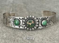 Early Vintage Fred Harvey Era Navajo Cerrillos Turquoise sterling Bracelet