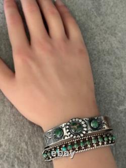 Early Vintage Fred Harvey Era Navajo Cerrillos Turquoise sterling Bracelet