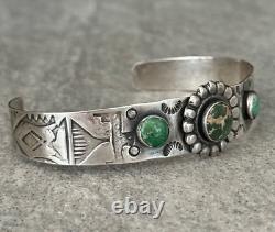 Early Vintage Fred Harvey Era Navajo Cerrillos Turquoise sterling Bracelet