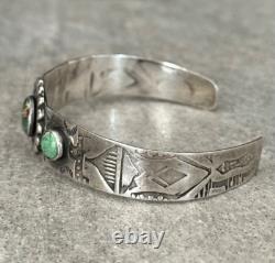 Early Vintage Fred Harvey Era Navajo Cerrillos Turquoise sterling Bracelet