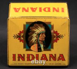 Early Vintage INDIANA Chief Tobacco Cigar Tin Native American Graphic Empty