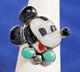 Early Vintage Inlaid Native American Mickey Mouse Ring