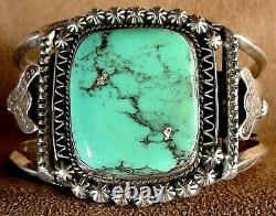 Early Vintage Museum Quality Navajo Sterling Silver Bisbee Turquoise Bracelet