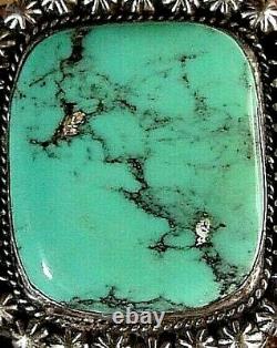 Early Vintage Museum Quality Navajo Sterling Silver Bisbee Turquoise Bracelet
