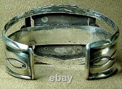 Early Vintage Museum Quality Navajo Sterling Silver Bisbee Turquoise Bracelet