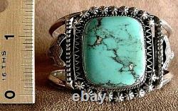 Early Vintage Museum Quality Navajo Sterling Silver Bisbee Turquoise Bracelet