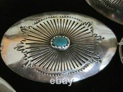 Early Vintage Navaj Sterling Silver OLD KINGMAN Turquoise Concho Belt/Necklace