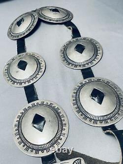 Early Vintage Navajo 1st Phase Concho Silver Belt