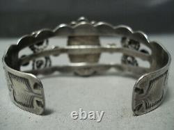 Early Vintage Navajo Carico Lake Turquoise Sterling Silver Bracelet Old