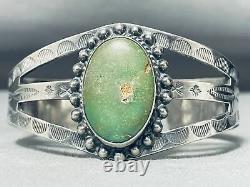 Early Vintage Navajo Cerrillos Turquoise Sterling Silver Bracelet