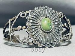 Early Vintage Navajo Cerrillos Turquoise Sterling Silver Bracelet