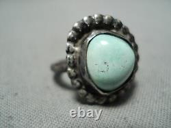 Early Vintage Navajo Cerrillos Turquoise Sterling Silver Ring Old