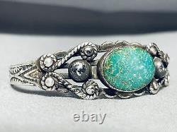 Early Vintage Navajo Nturquoise Sterling Silver Bracelet