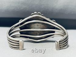 Early Vintage Navajo Petrified Wood Sterling Silver Bracelet Old