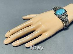 Early Vintage Navajo Rare Turquoise Sterling Silver Bracelet