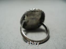Early Vintage Navajo Rare Turquoise Sterling Silver Ring Old