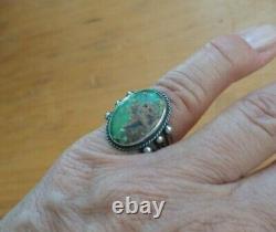 Early Vintage Navajo Ring with Large Turquoise Stone