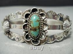 Early Vintage Navajo Royston Turquoise Sterling Silver Bracelet Old