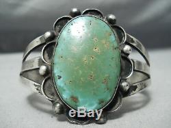 Early Vintage Navajo Royston Turquoise Sterling Silver Bracelet Old