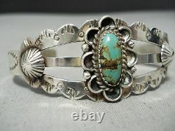 Early Vintage Navajo Royston Turquoise Sterling Silver Bracelet Old