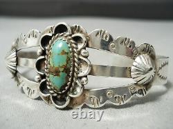 Early Vintage Navajo Royston Turquoise Sterling Silver Bracelet Old