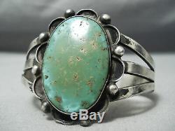 Early Vintage Navajo Royston Turquoise Sterling Silver Bracelet Old