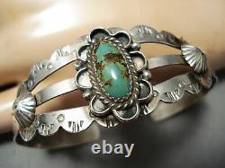 Early Vintage Navajo Royston Turquoise Sterling Silver Bracelet Old