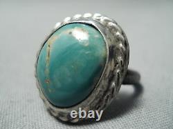 Early Vintage Navajo Royston Turquoise Sterling Silver Ring Old