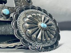 Early Vintage Navajo Turquoise Sterling Silver Concho Belt Old