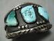 Early Vintage Navajo Turquoise Sterling Silver Native American Bracelet
