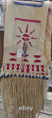 Early Vintage Northern Plains Native American Deer Skin Saddle Bag with Bead Work