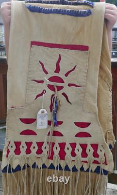 Early Vintage Northern Plains Native American Deer Skin Saddle Bag with Bead Work