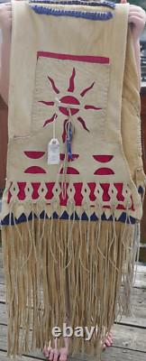 Early Vintage Northern Plains Native American Deer Skin Saddle Bag with Bead Work