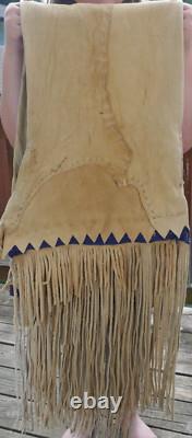 Early Vintage Northern Plains Native American Deer Skin Saddle Bag with Bead Work